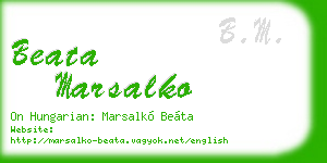 beata marsalko business card