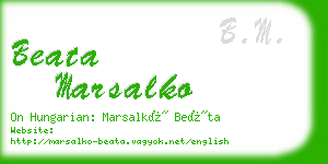 beata marsalko business card